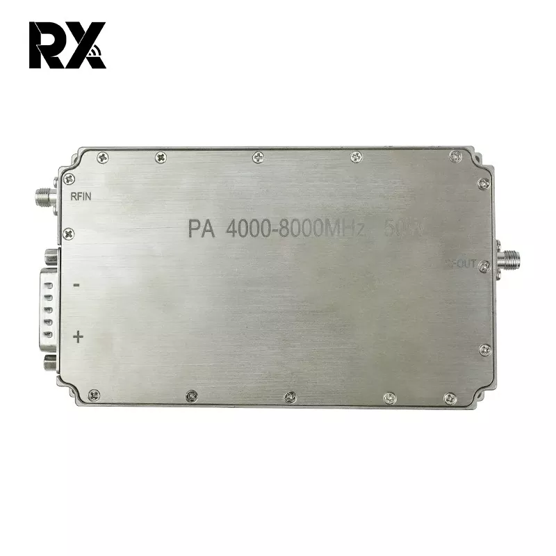 Ultraszerokopasmowy system RF ze wzmacniaczem mocy 4–8 GHz i mocy 50 W w paśmie C